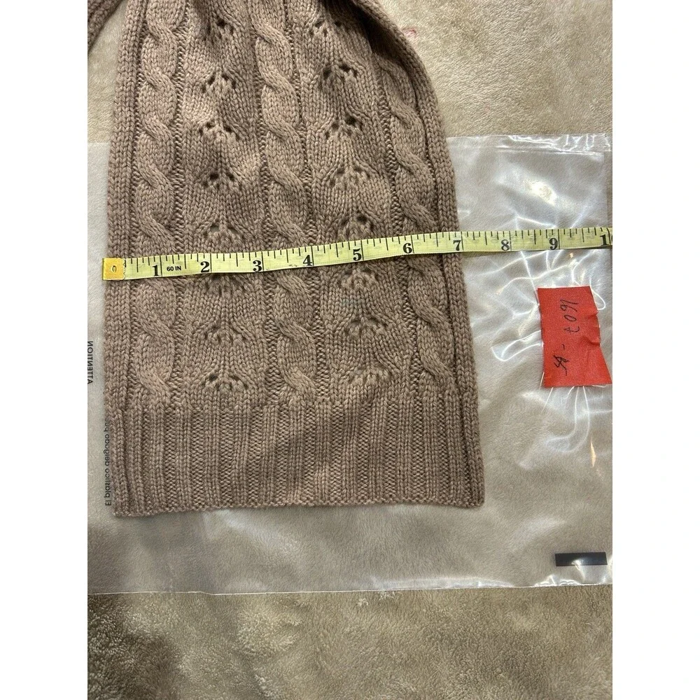 CHAPS Cable Knit Scarf Beige Acrylic Lambswool Blend 7x65 Winter